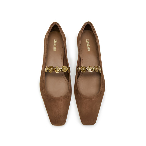 思加图2025春季新款多宝鞋玛丽珍鞋平底鞋浅口鞋法式女单鞋EWV03AQ5