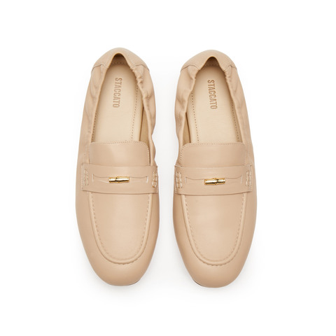 思加图2025春季新款英伦风奶油鞋乐福鞋平底鞋一脚蹬女单鞋EC205AA5