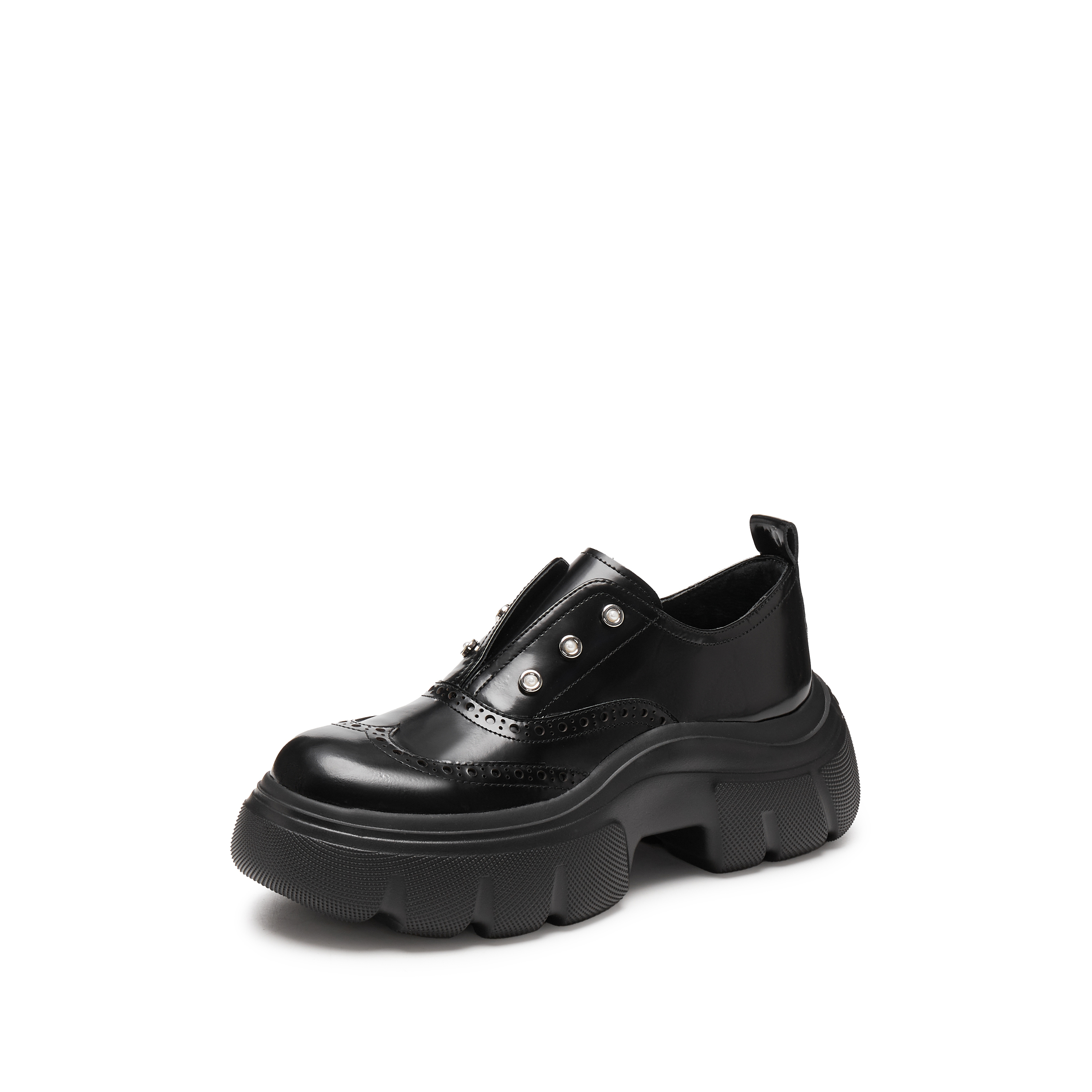 思加图2025春季新款英伦风牛津鞋乐福鞋厚底增高JK小皮鞋女单鞋ESF21AM5