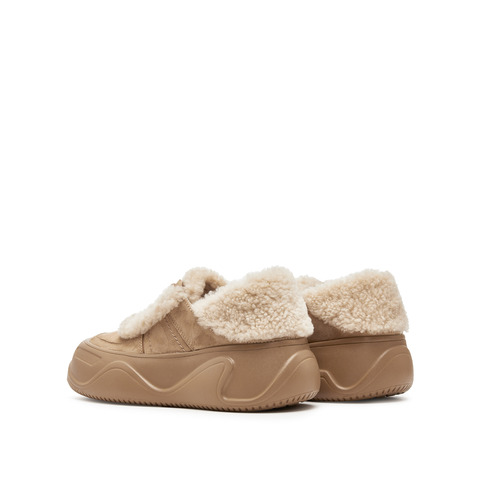 思加图2025春季新款复古毛毛鞋保暖休闲鞋板鞋厚底增高女鞋H9952AM5