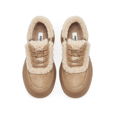 思加图2025春季新款复古毛毛鞋保暖休闲鞋板鞋厚底增高女鞋H9952AM5