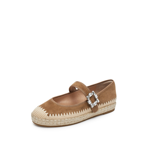 思加图2025春季新款小麦方糖玛丽珍鞋渔夫鞋平底鞋浅口鞋女单鞋9UA49AQ5