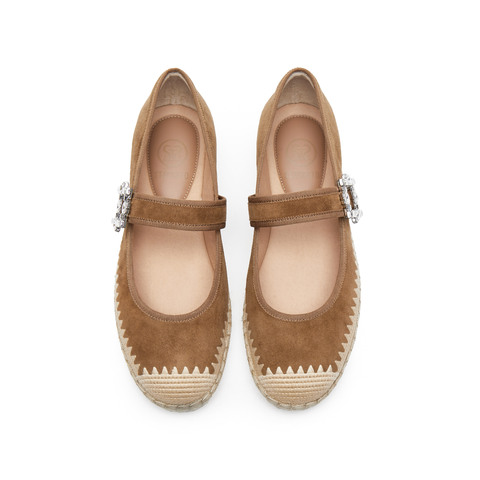 思加图2025春季新款小麦方糖玛丽珍鞋渔夫鞋平底鞋浅口鞋女单鞋9UA49AQ5