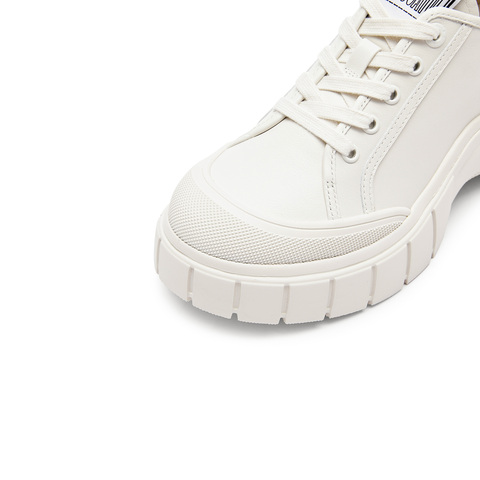 思加图2025春季新款奶油琴键鞋饼干鞋小白鞋休闲运动鞋厚底板鞋系带女鞋ESE11AM5