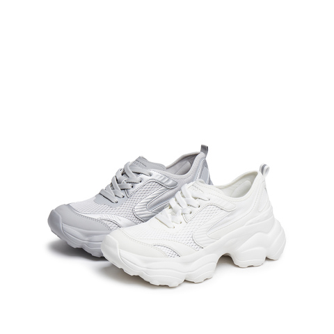 思加图2025春季新款百搭老爹鞋小白鞋厚底增高休闲鞋女鞋子H6023AM5