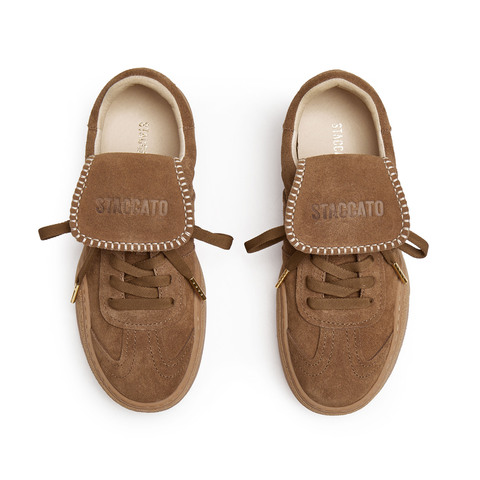 思加图2025春季新款复古毛毛鞋保暖德训鞋休闲鞋女鞋子C6797AM5