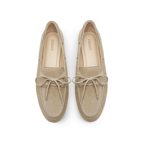 思加图2025春季新款午后庄园乐福鞋复古一脚蹬平底鞋女单鞋EC203AA5