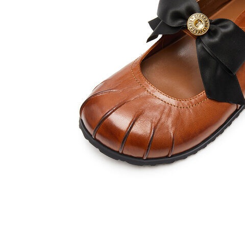 思加图2025春季新款复古玛丽珍鞋平底鞋小皮鞋单鞋女鞋子S2316AA5