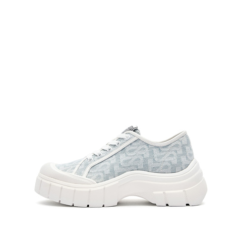 思加图2025春季新款奶油琴键鞋饼干鞋小白鞋休闲运动鞋厚底板鞋系带女鞋ESE11AM5