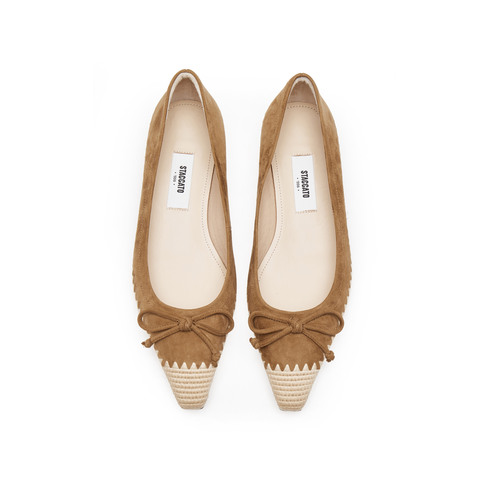 思加图2025春季新款复古浅口鞋单鞋平底鞋通勤女皮鞋EA412AQ5