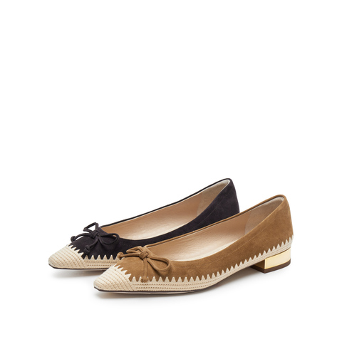 思加图2025春季新款复古浅口鞋单鞋平底鞋通勤女皮鞋EA412AQ5