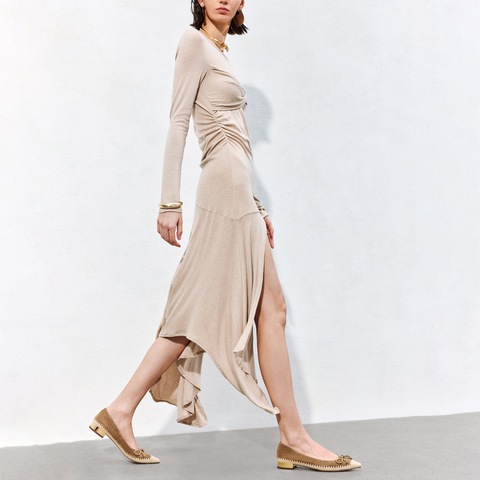 思加图2025春季新款复古浅口鞋单鞋平底鞋通勤女皮鞋EA412AQ5