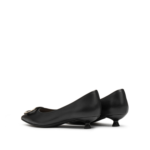 思加图2025春季新款奶油鞋中跟单鞋浅口鞋气质通勤女皮鞋9ER84AQ5