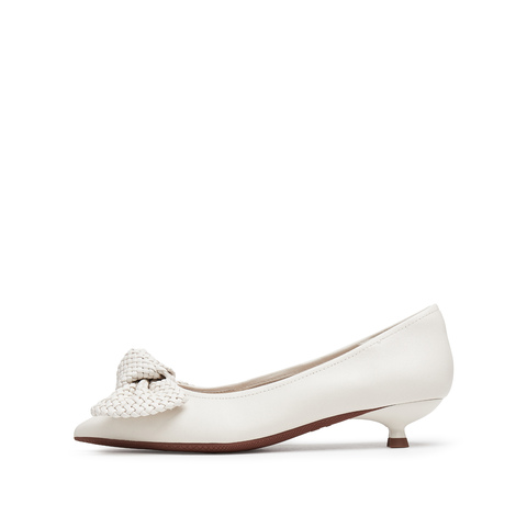 思加图2025春季新款安卡拉蝴蝶奶油鞋浅口鞋通勤单鞋女皮鞋9ER83AQ5