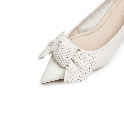 思加图2025春季新款安卡拉蝴蝶奶油鞋浅口鞋通勤单鞋女皮鞋9ER83AQ5