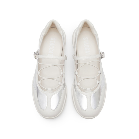 思加图2025春季新款魔镜魔镜芭蕾舞鞋平底鞋银色单鞋女鞋EB306AA5