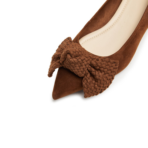 思加图2025春季新款安卡拉蝴蝶奶油鞋浅口鞋通勤单鞋女皮鞋9ER83AQ5