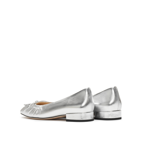 思加图2025春季新款芭蕾舞鞋平底鞋一脚蹬浅口鞋单鞋女皮鞋EUE25AQ5