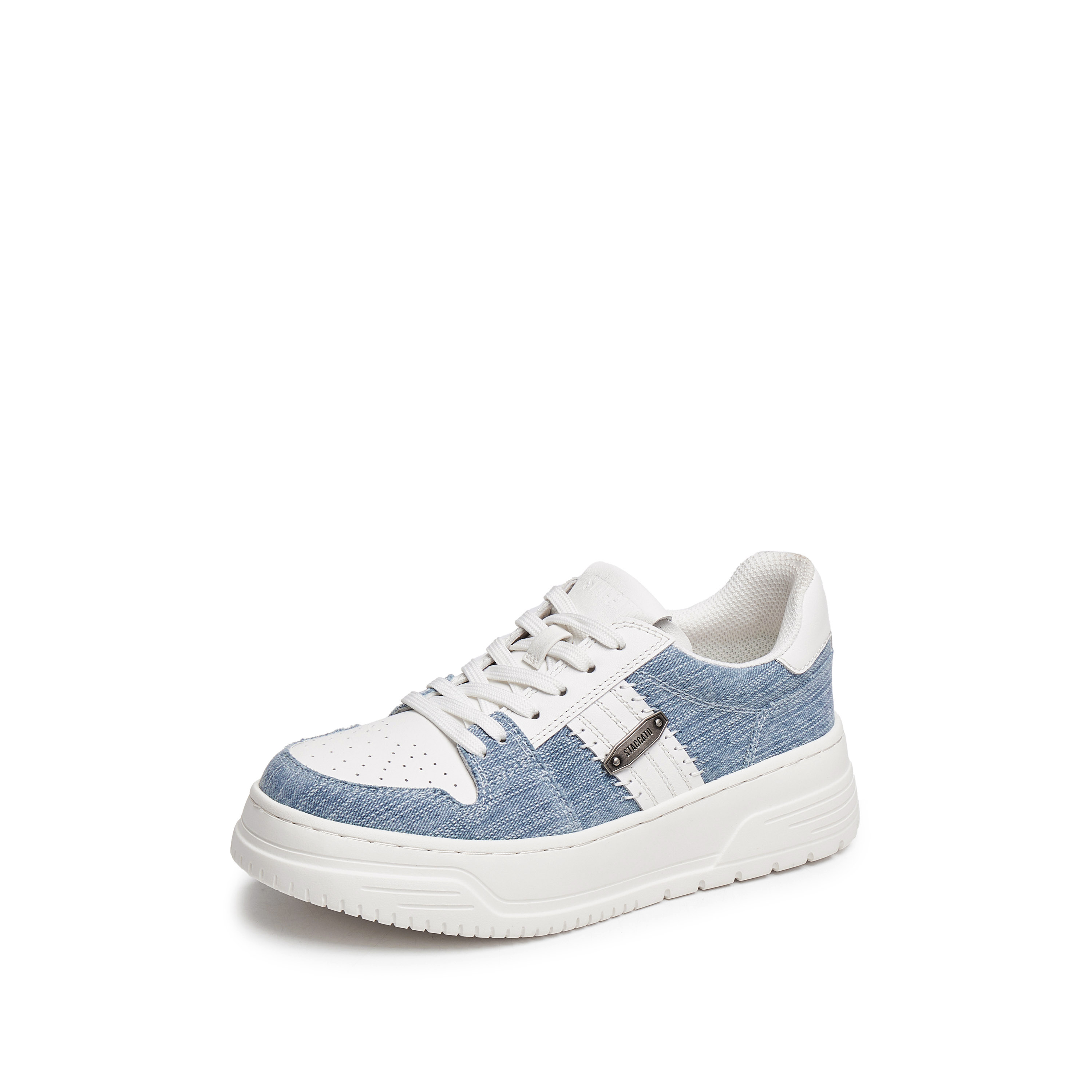 思加图2025春季新款补丁鞋厚底增高板鞋运动休闲鞋女鞋EUW06AM5