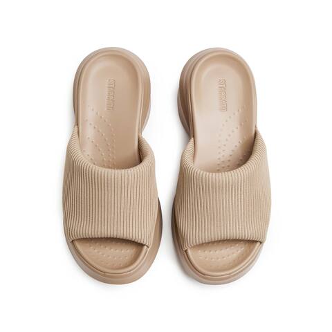 思加图2025夏季新款雪芙蕾休闲拖鞋厚底增高凉拖鞋女奶油鞋EE503BT5