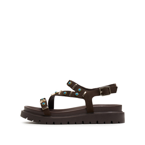 思加图2025夏季新款罗马宝藏复古罗马凉鞋厚底休闲凉鞋女鞋EJO28BL5