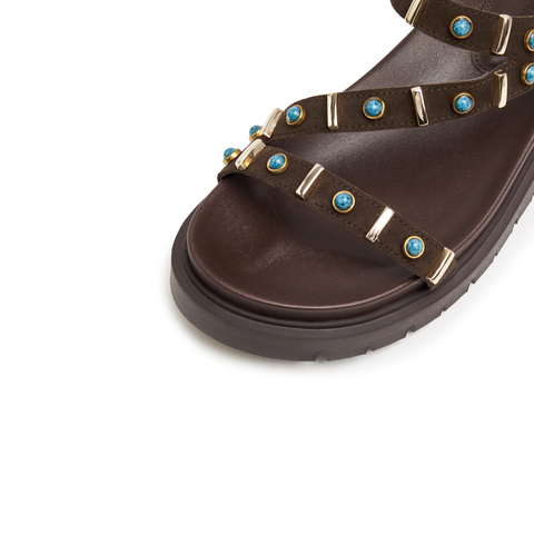 思加图2025夏季新款罗马宝藏复古罗马凉鞋厚底休闲凉鞋女鞋EJO28BL5