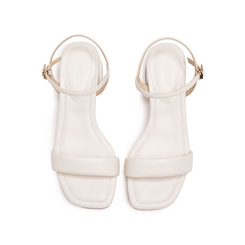 思加图2025夏季新款通勤一字带凉鞋奶油鞋粗跟鞋女凉鞋H8837BL5