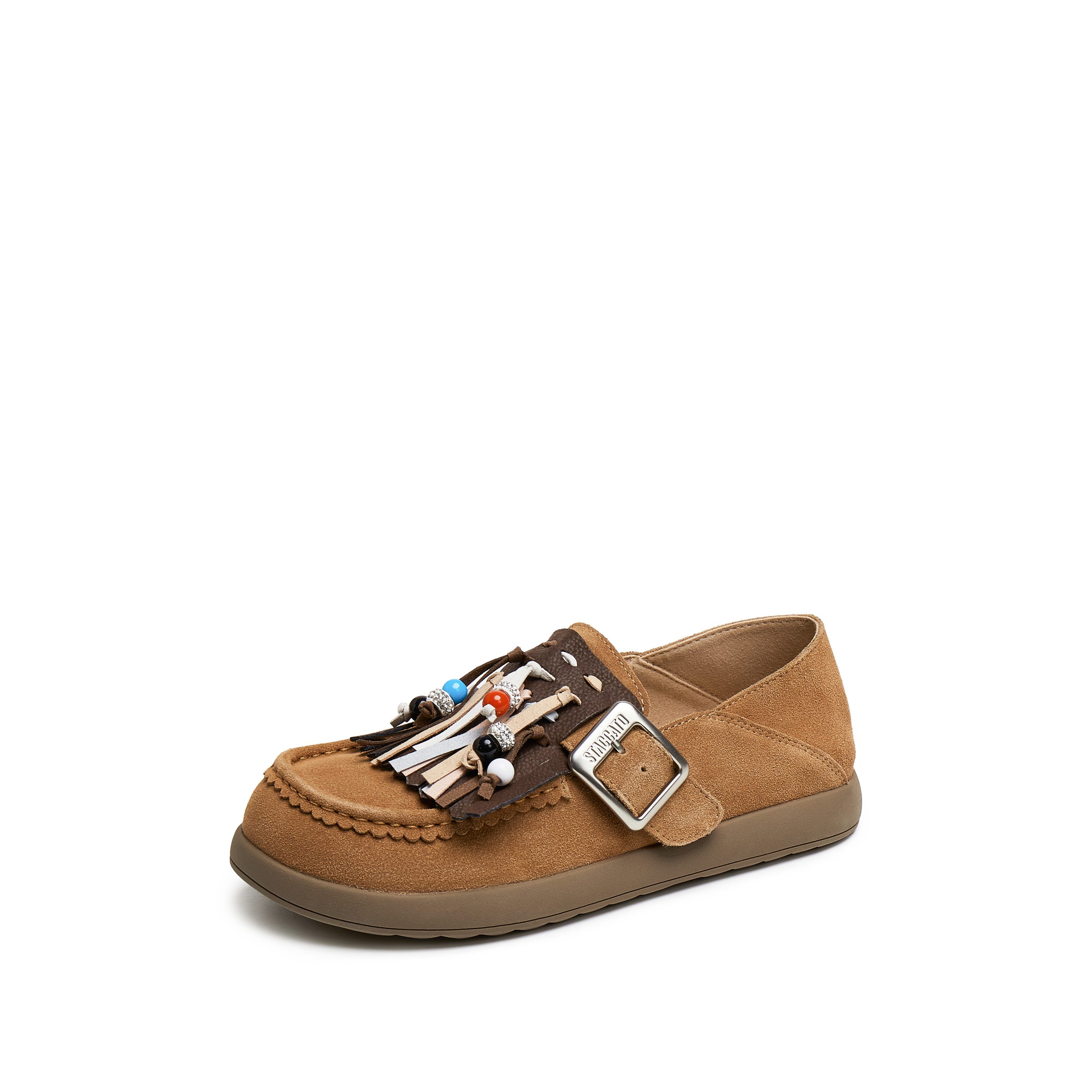 思加图2025春季新款复古勃肯鞋平底鞋休闲鞋单鞋一脚蹬女鞋M7053AA5