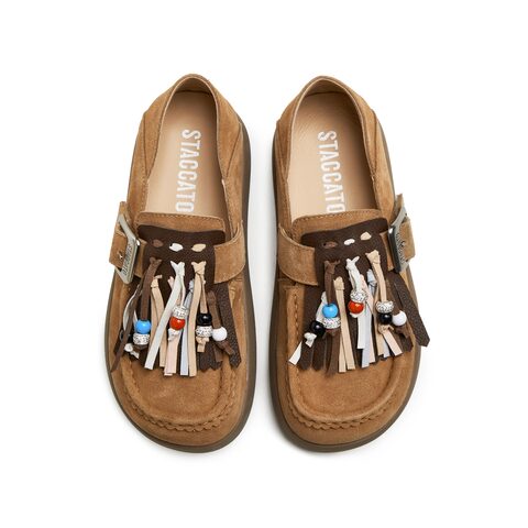 思加图2025春季新款复古勃肯鞋平底鞋休闲鞋单鞋一脚蹬女鞋M7053AA5