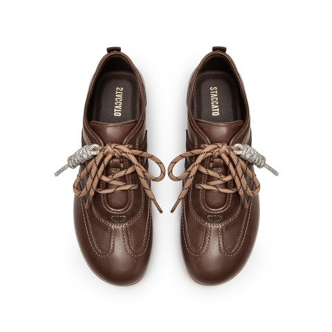 思加图2025秋季新款小琴键复古德训鞋阿甘鞋平底鞋休闲鞋女鞋EG701CM5