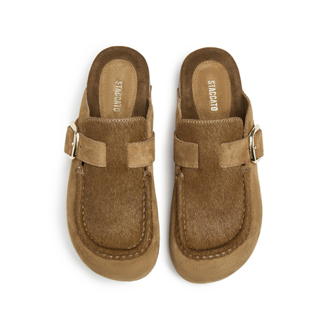 思加图2025秋季新款小笨拖勃肯鞋半拖穆勒拖厚底拖鞋外穿女EG102CH5