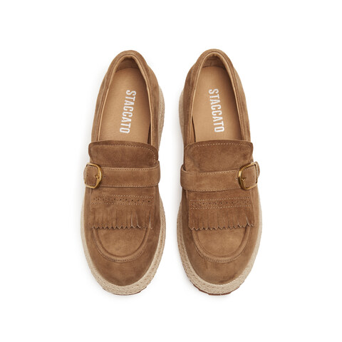 思加图2025秋季新款复古渔夫鞋一脚蹬厚底草编鞋单鞋女鞋H2267CA5