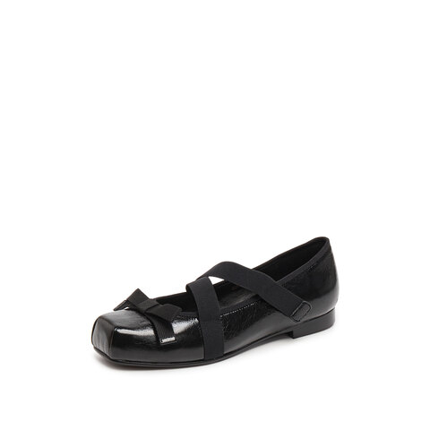 思加图2025秋季新款复古芭蕾舞鞋浅口鞋平底单鞋小皮鞋女鞋R2516CQ5