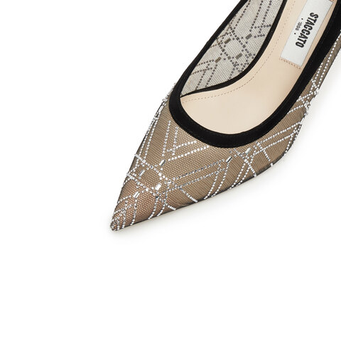 思加图2025秋季新款六芒星仙女风婚鞋高跟鞋浅口单鞋优雅女ECJ04CQ5