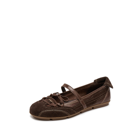 思加图2025秋季新款甜美芭蕾舞鞋浅口单鞋平底鞋减龄女鞋EG702CQ5