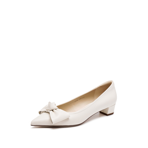 思加图2025秋季新款通勤粗跟单鞋浅口鞋气质尖头女鞋子Y0105CQ5