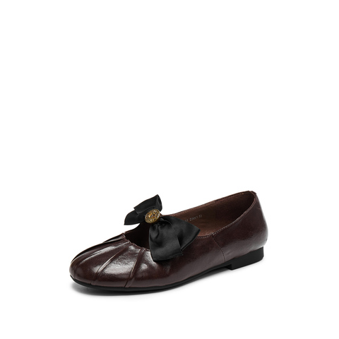 思加图2025秋季新款复古玛丽珍鞋平底鞋单鞋小皮鞋女鞋子K0231CA5