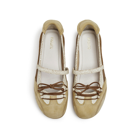 思加图2025秋季新款甜美芭蕾舞鞋浅口单鞋平底鞋减龄女鞋EG702CQ5