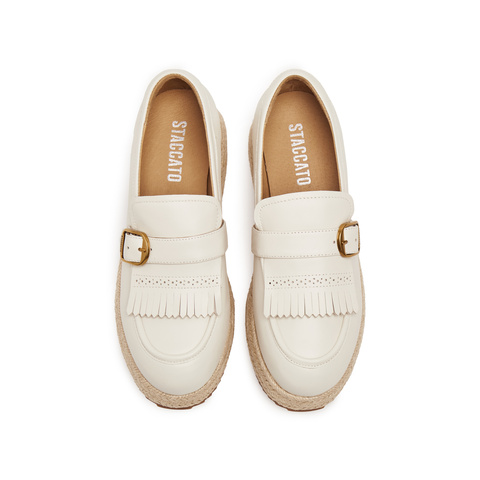 思加图2025秋季新款复古渔夫鞋一脚蹬厚底草编鞋单鞋女鞋H2267CA5