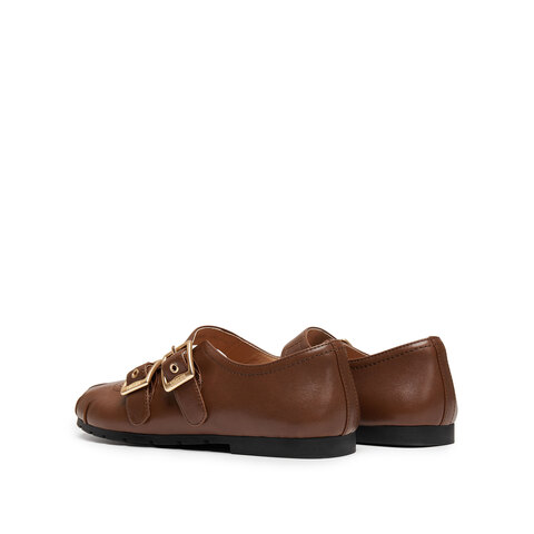 思加图2025秋季新款复古玛丽珍鞋平底鞋浅口单鞋小皮鞋女Y2606CQ5