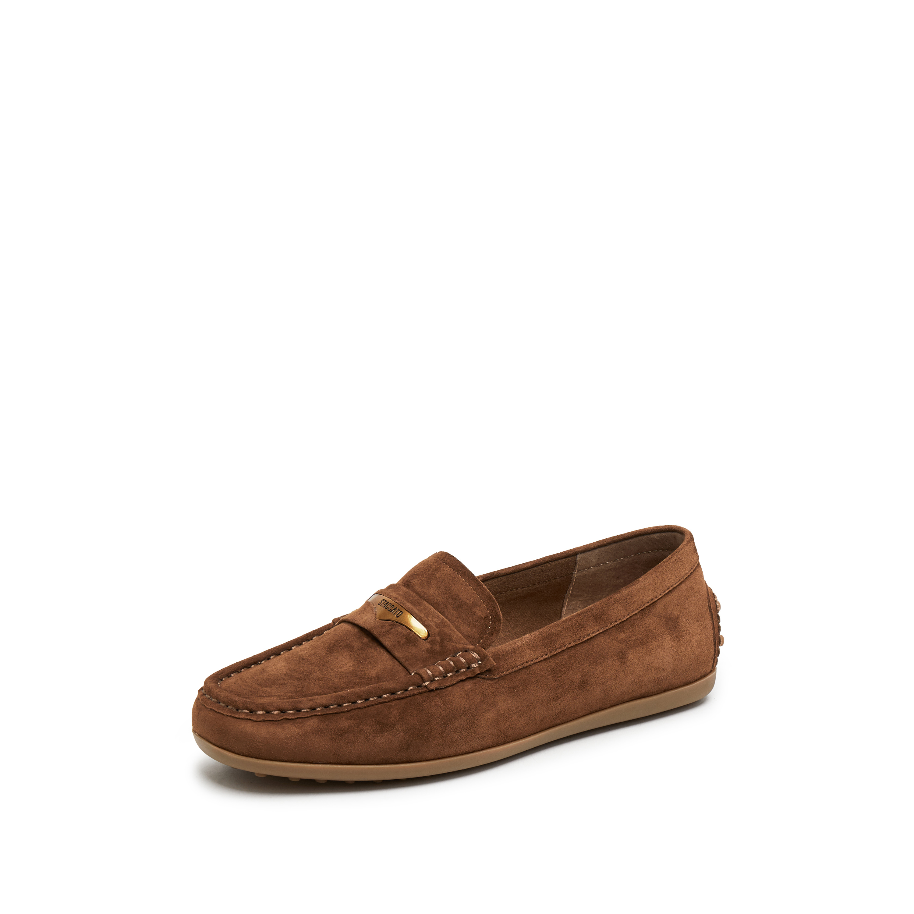 思加图2025秋季新款英伦风乐福鞋奶油鞋一脚蹬平底女单鞋S9591CA5