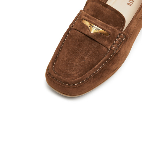 思加图2025秋季新款英伦风乐福鞋奶油鞋一脚蹬平底女单鞋S9591CA5