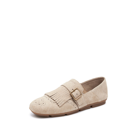 思加图2025秋季新款小刘海英伦风乐福鞋平底鞋一脚蹬女鞋EGZ04CA5