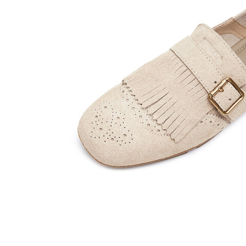 思加图2025秋季新款小刘海英伦风乐福鞋平底鞋一脚蹬女鞋EGZ04CA5