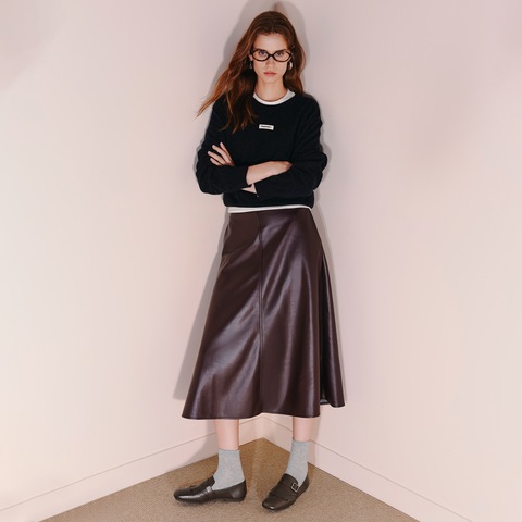 思加图2025秋季新款小刘海英伦风乐福鞋平底鞋一脚蹬女鞋EGZ04CA5