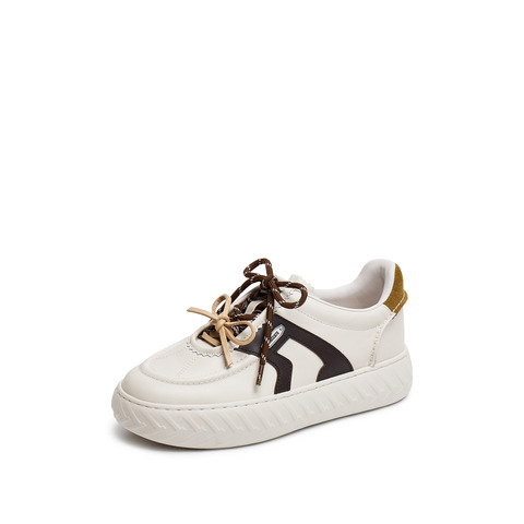 思加图2025秋季新款小音符小白鞋板鞋厚底运动休闲鞋女鞋EPC08CM5