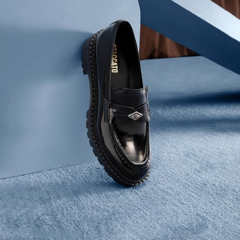 思加图2025秋季新款Ruby露比乐福鞋一脚蹬小皮鞋单鞋女9UL14CA5