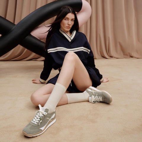 思加图2025秋季新款抹茶拿铁阿甘鞋德训鞋运动休闲鞋女鞋EHR21CM5