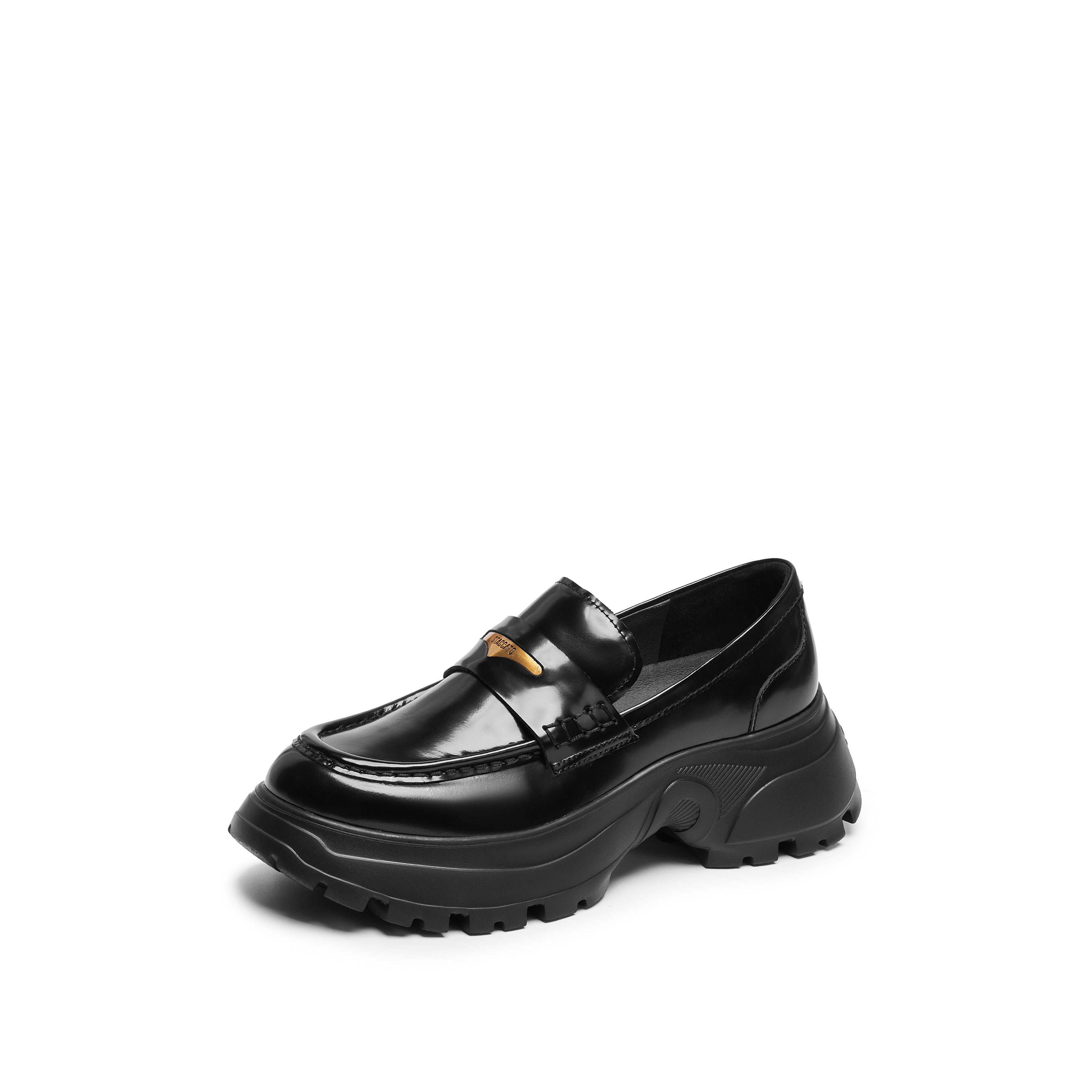 思加图2025秋季新款小海鸥英伦风乐福鞋厚底增高休闲鞋女EFU46CA5