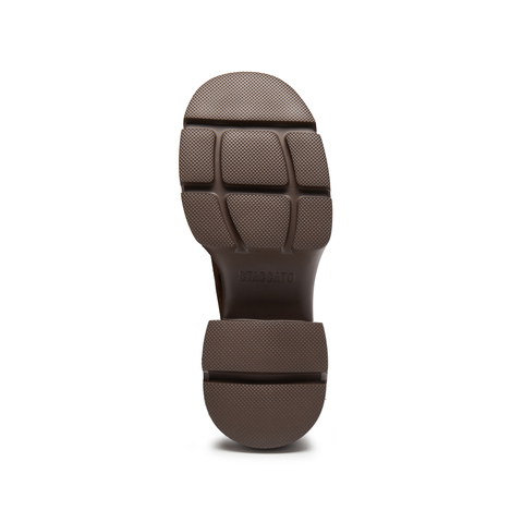 思加图2025秋季新款熔岩黑巧袋鼠鞋厚底增高小皮鞋女单鞋Y6361CM5